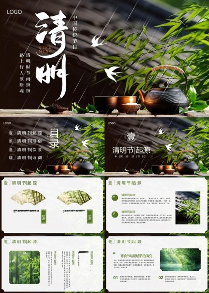 清明节文化介绍与习俗解析PPT模板