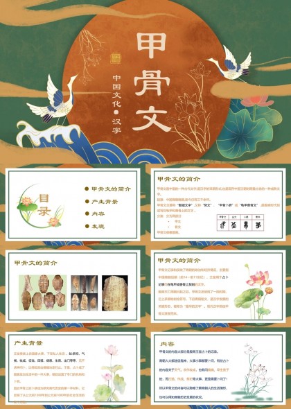 甲骨文文化介绍与应用实例PPT模板