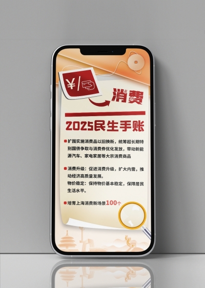 2025民生手账消费政策解读手机海报