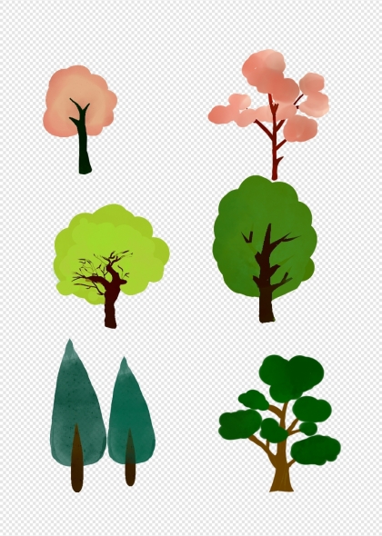 手绘树木植树节环保免抠元素
