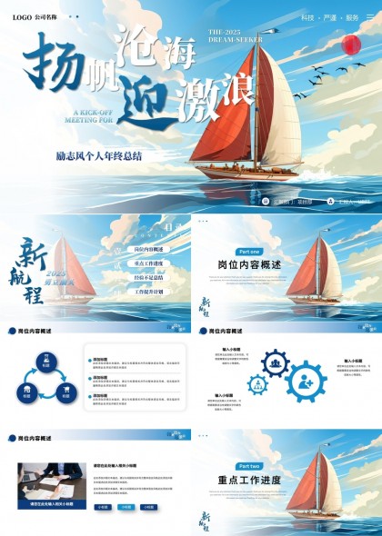 扬帆起航2025年度总结报告PPT模板