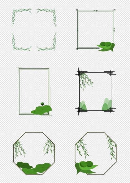 清明节元素绿色植物边框
