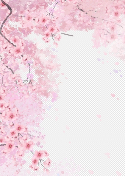 樱花树枝浪漫春天装饰元素