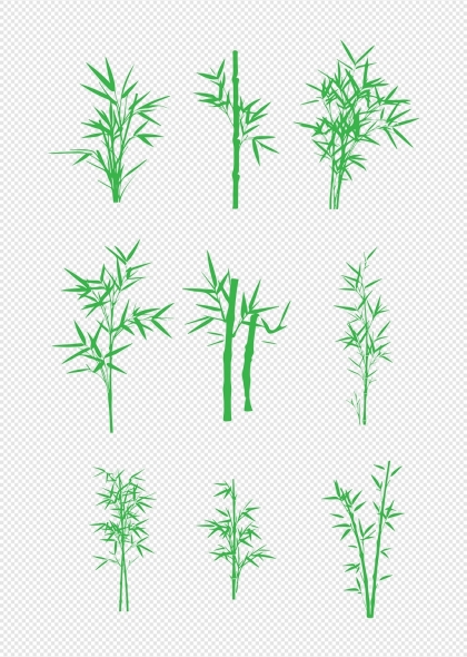 竹子竹葉毛竹綠色植物裝飾免摳元素