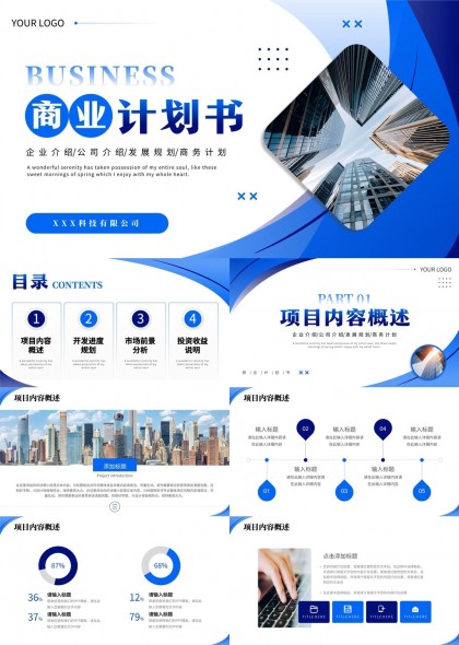 商业计划书企业介绍发展分析投资规划PPT模板