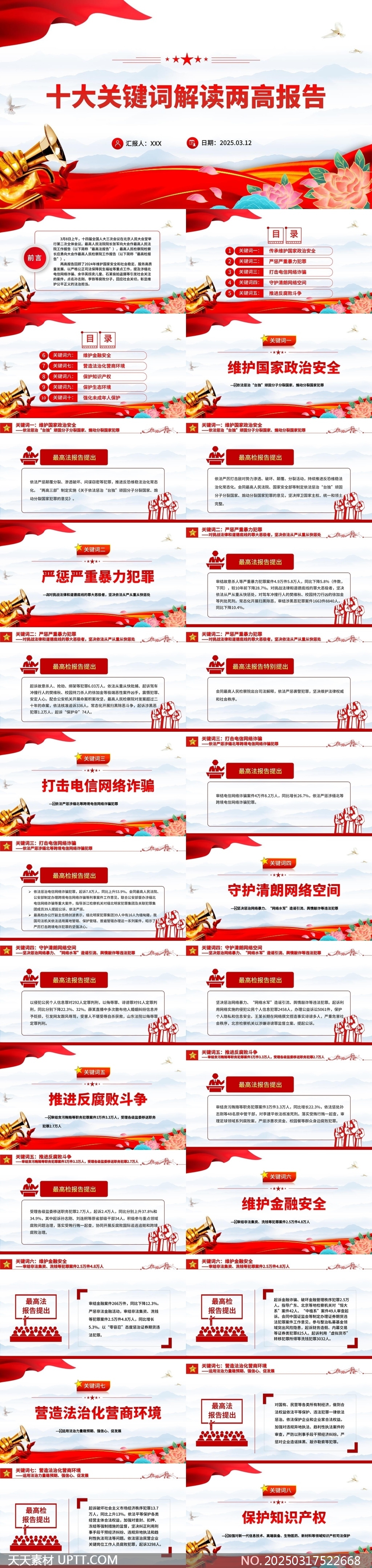 十大關(guān)鍵詞解讀兩會(huì)報(bào)告PPT模板