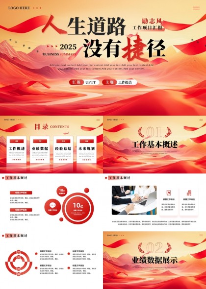 人生道路沒有捷徑2025工作項目匯報PPT模板