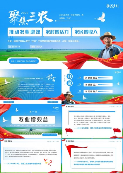 2025中央一号文件聚焦三农PPT模板