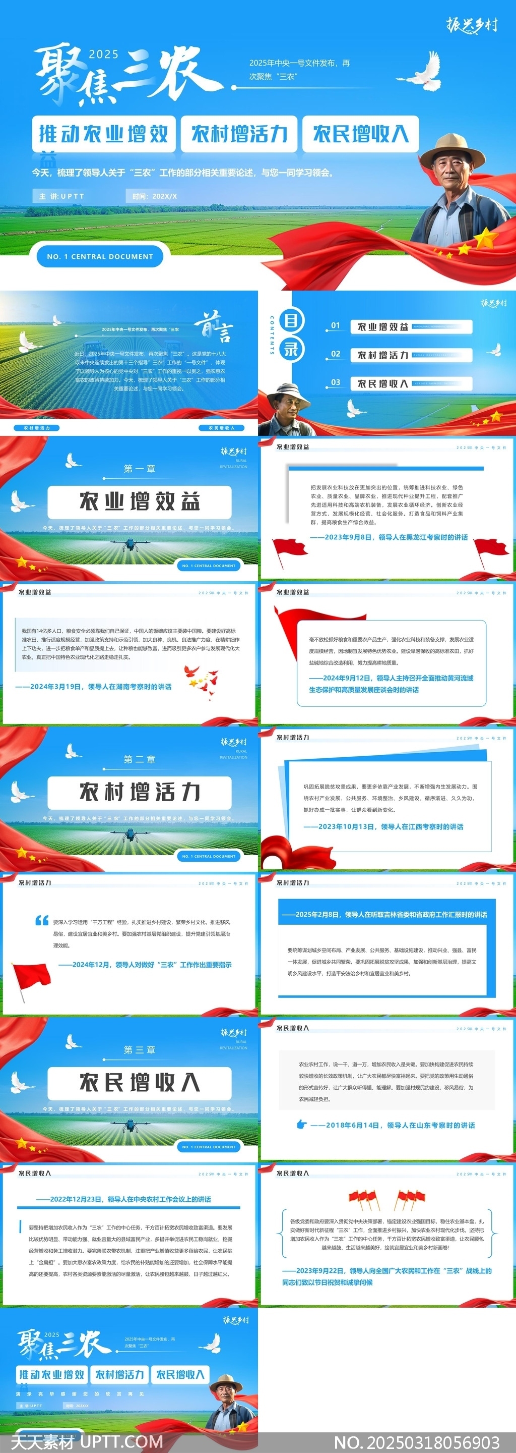 2025中央一號(hào)文件聚焦三農(nóng)PPT模板
