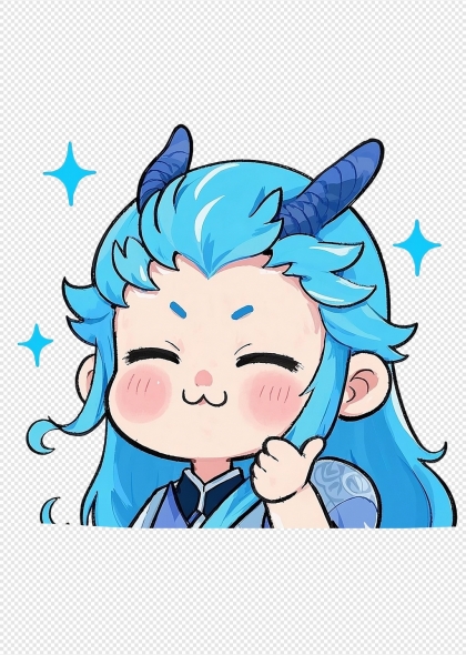 敖丙卡通可愛表情包PNG插畫