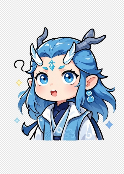 哪吒敖丙可爱头像插画元素