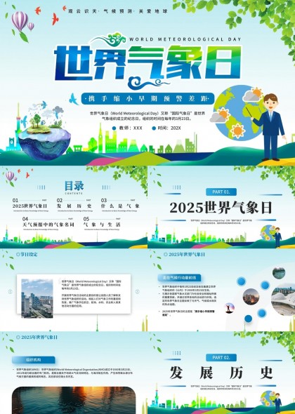 世界气象日2025发展历史与生活应用PPT模板