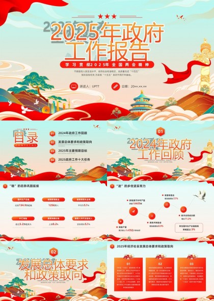 2025年政府工作報(bào)告學(xué)習(xí)貫徹兩會(huì)精神PPT模板