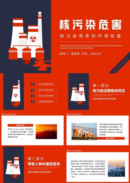 核污染危害環(huán)境影響與人體健康風(fēng)險(xiǎn)分析PPT模板
