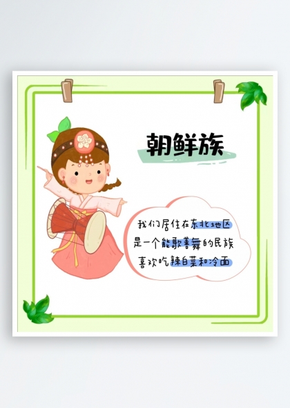 朝鮮族簡(jiǎn)介（五十六個(gè)民族簡(jiǎn)介矢量素材系列）