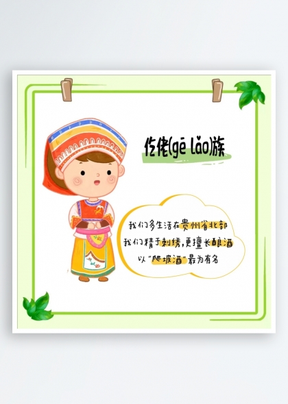 仡佬族简介（五十六个民族简介矢量素材系列）