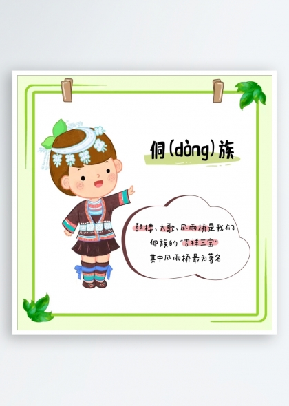 侗族簡(jiǎn)介（五十六個(gè)民族簡(jiǎn)介矢量素材系列）
