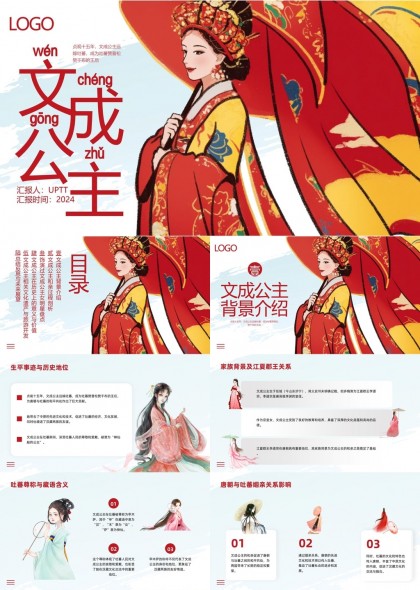 文成公主历史与文化分析PPT模板