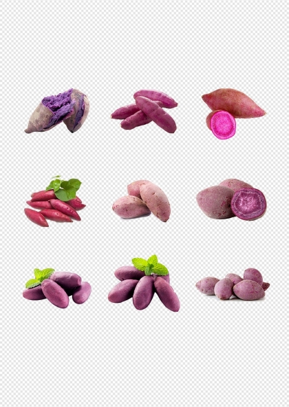 紫薯与红薯美食健康食材免抠元素