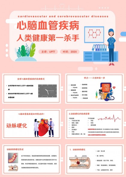 心脑血管疾病预防与治疗知识科普PPT模板