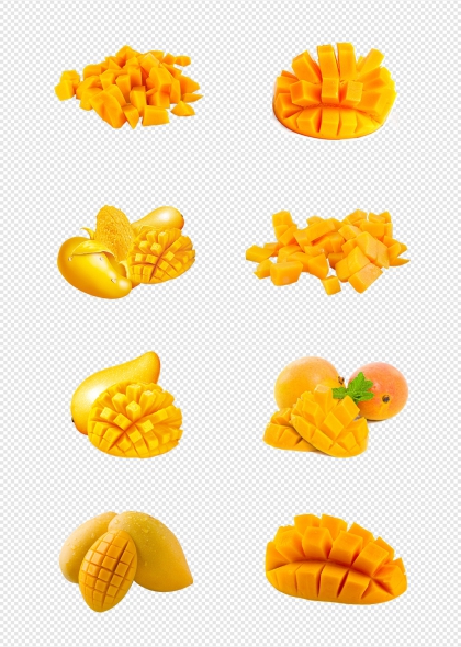 芒果切块与整果高清水果设计元素