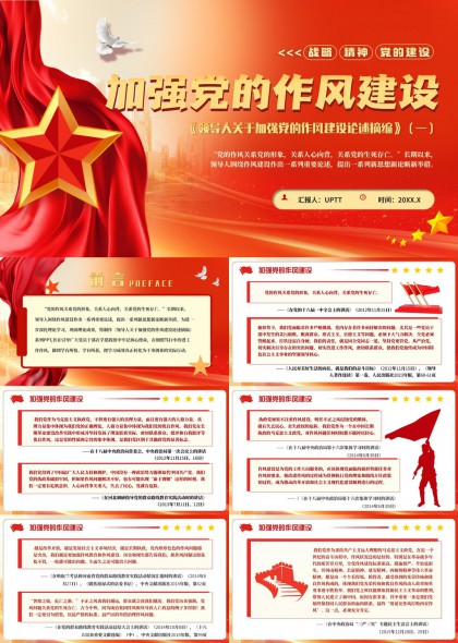 加强党的作风建设领导人论述摘编PPT模板