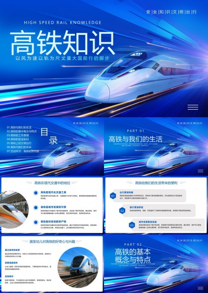 高铁知识科普与安全出行指南PPT模板