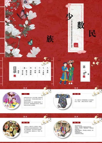 少数民族文化介绍与节日习俗PPT模板