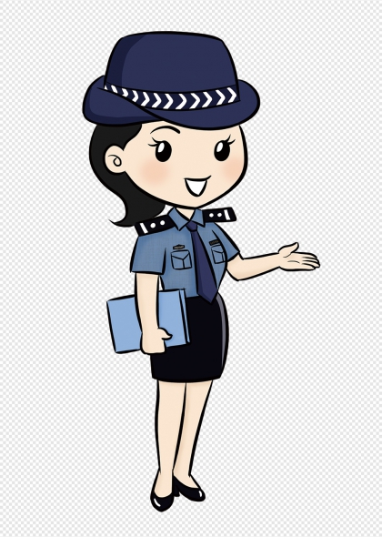 卡通女警察形象普法宣傳免摳元素