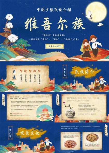 维吾尔族文化习俗与传统节日介绍PPT模板