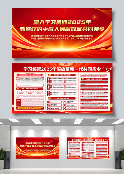 2025年解放军新一代共同条令学习解读展板