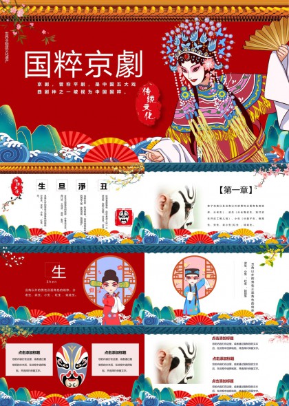 国粹京剧传统文化介绍PPT模板