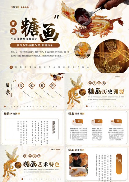 非遗糖画艺术传承与文化价值解析PPT模板
