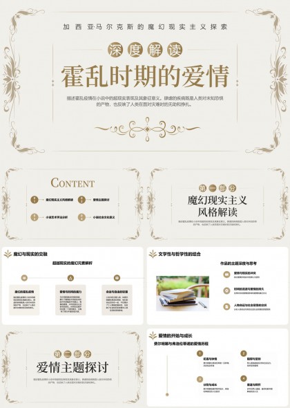 霍乱时期的爱情深度解读与文学艺术分析PPT模板