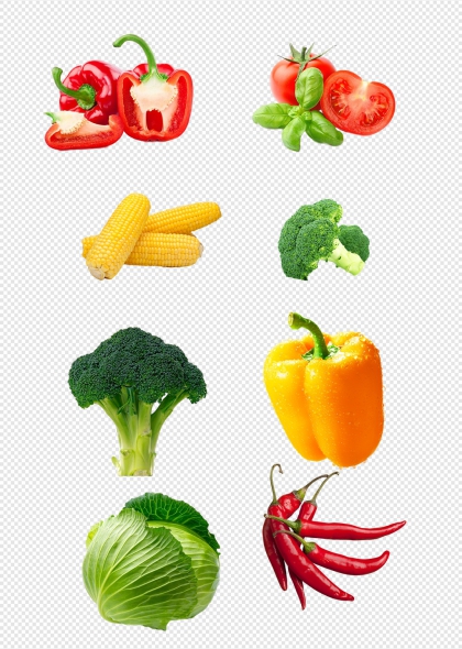 新鲜蔬菜水果免抠元素集健康饮食插画素材