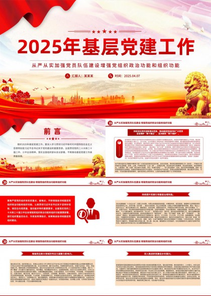 2025年基层党建工作汇报PPT模板