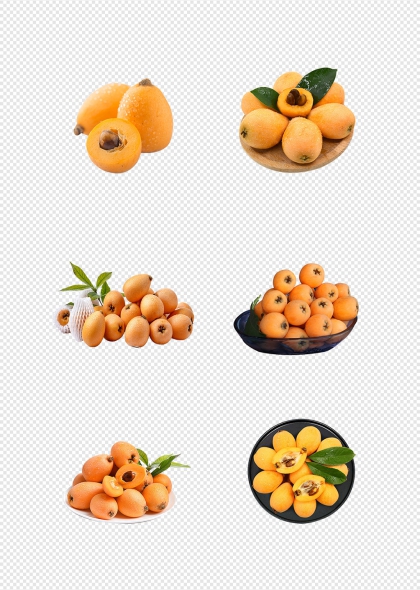 新鲜枇杷夏季水果元素图片