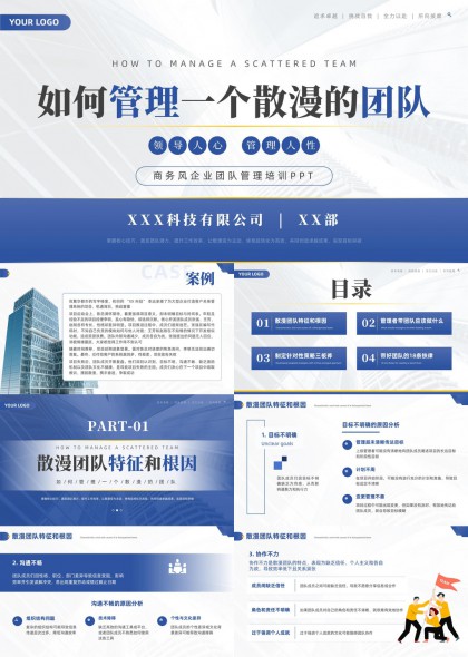 如何管理一个散漫的团队商务风企业培训PPT模板