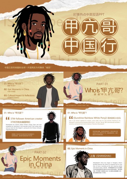 甲亢哥中国行文化影响与反思PPT模板
