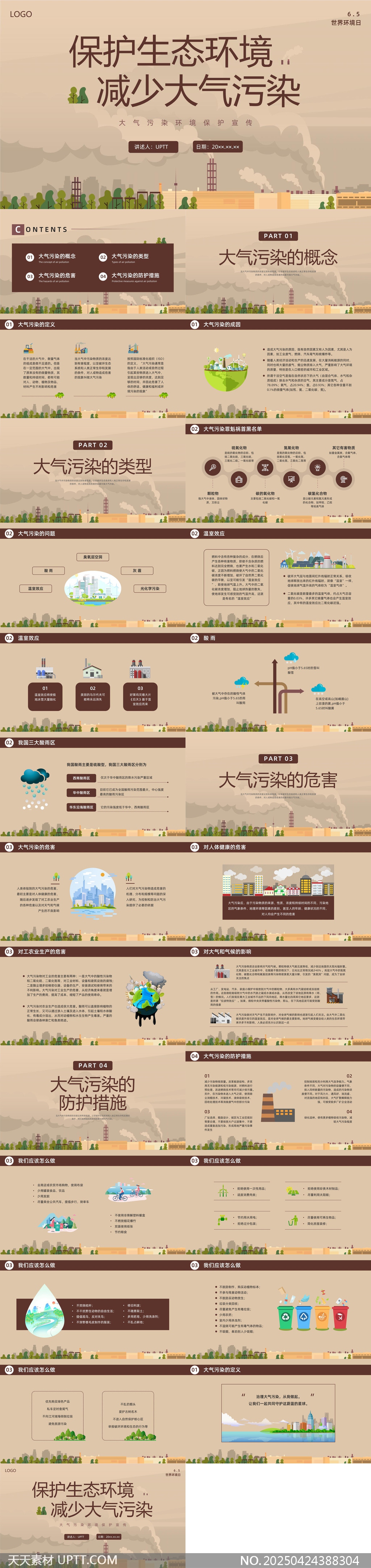 環(huán)境保護(hù)與大氣污染知識(shí)科普PPT模板