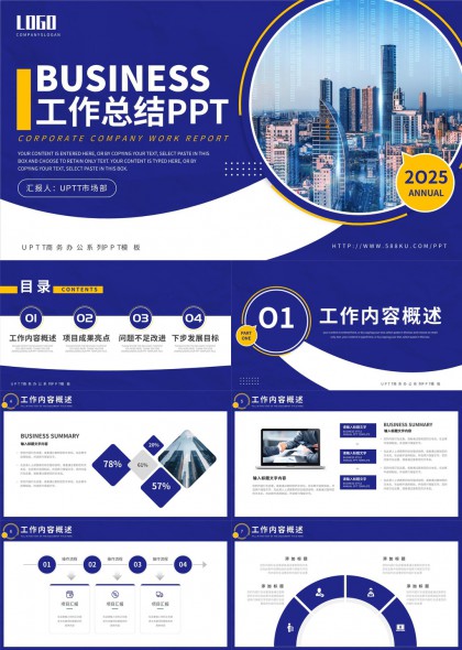 2025年度商务工作总结报告PPT模板