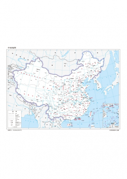 详细省市划分有邻国线中国地图高清矢量图