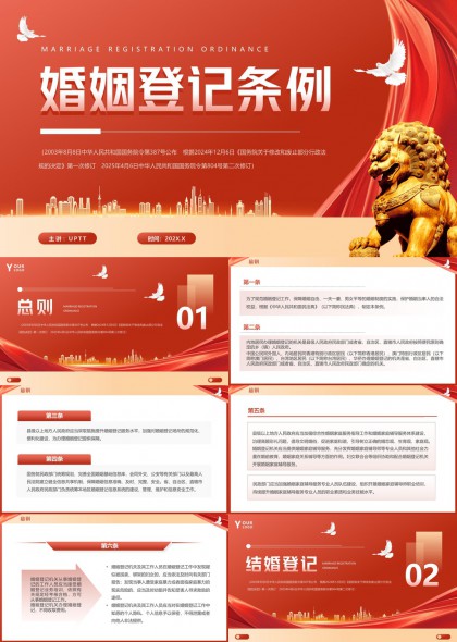 婚姻登記條例解讀與應(yīng)用指南PPT模板