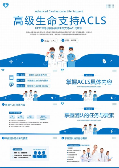 高級(jí)生命支持ACLS培訓(xùn)內(nèi)容與團(tuán)隊(duì)任務(wù)核心病例PPT模板