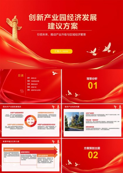 創(chuàng)新產(chǎn)業(yè)園經(jīng)濟(jì)發(fā)展建議方案PPT模板