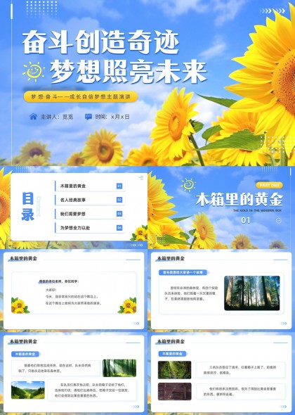 奮斗創(chuàng)造奇跡夢想照亮未來主題演講PPT模板