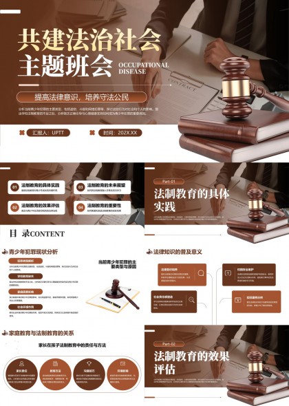共建法治社會(huì)主題班會(huì)提高法律意識(shí)培養(yǎng)守法公民PPT模板