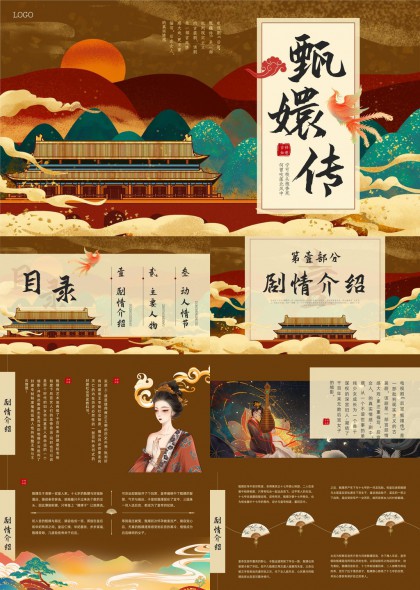 甄嬛傳劇情介紹與人物分析古典風(fēng)格PPT模板
