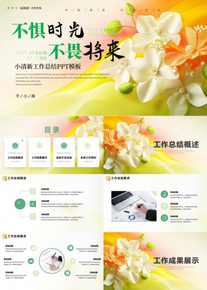 不懼時(shí)光不畏將來(lái)小清新風(fēng)格工作總結(jié)PPT模板