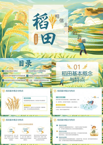 稻田種植技術(shù)與管理策略生態(tài)環(huán)?？沙掷m(xù)發(fā)展經(jīng)濟(jì)效益市場(chǎng)拓展PPT模板